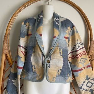 Southwestern Boho Aztec Blazer Jacket